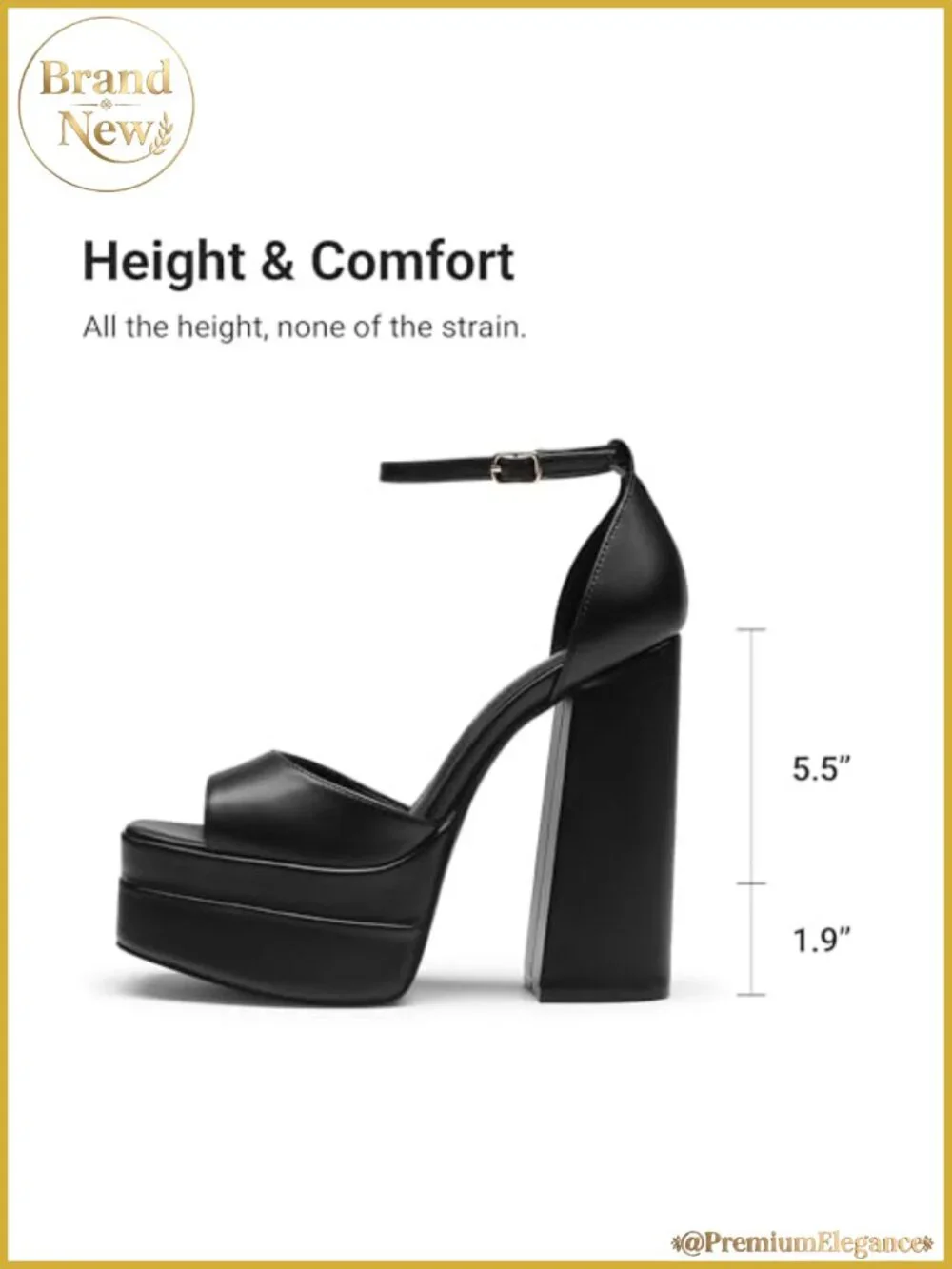 Platform Chunky Heel Sandals Square Toe Wrap Strap Summer Party